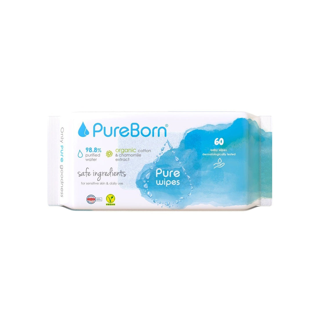 PureBorn Chamomile Wipes 60 pcs Pure Born Yallatoys