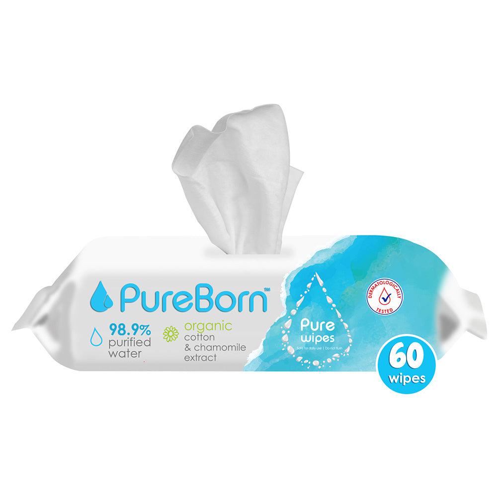 PureBorn Chamomile Wipes 60 pcs Pure Born Yallatoys