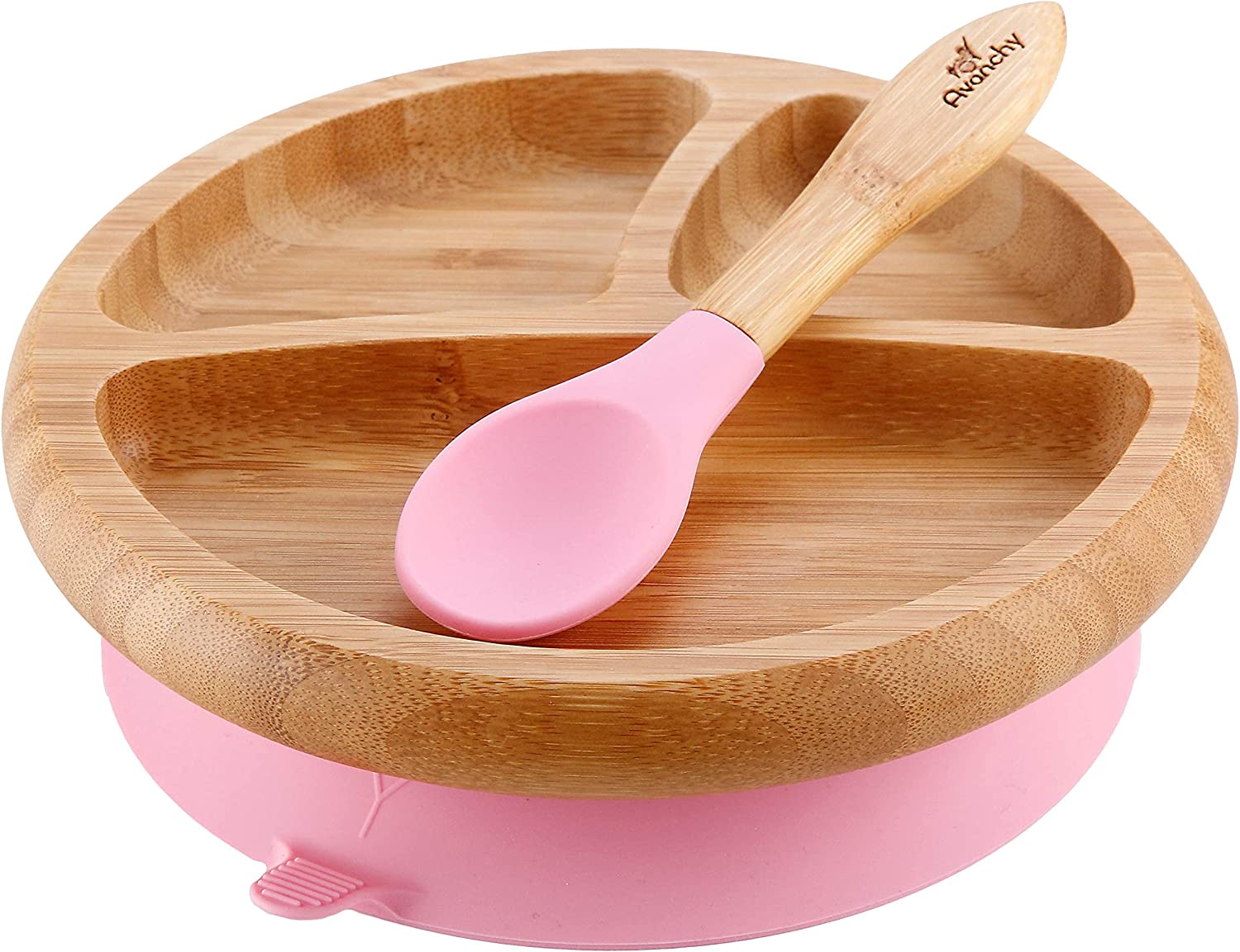 Avanchy Bamboo Suction Classic Plate + Spoon Pk Avanchy Yallatoys