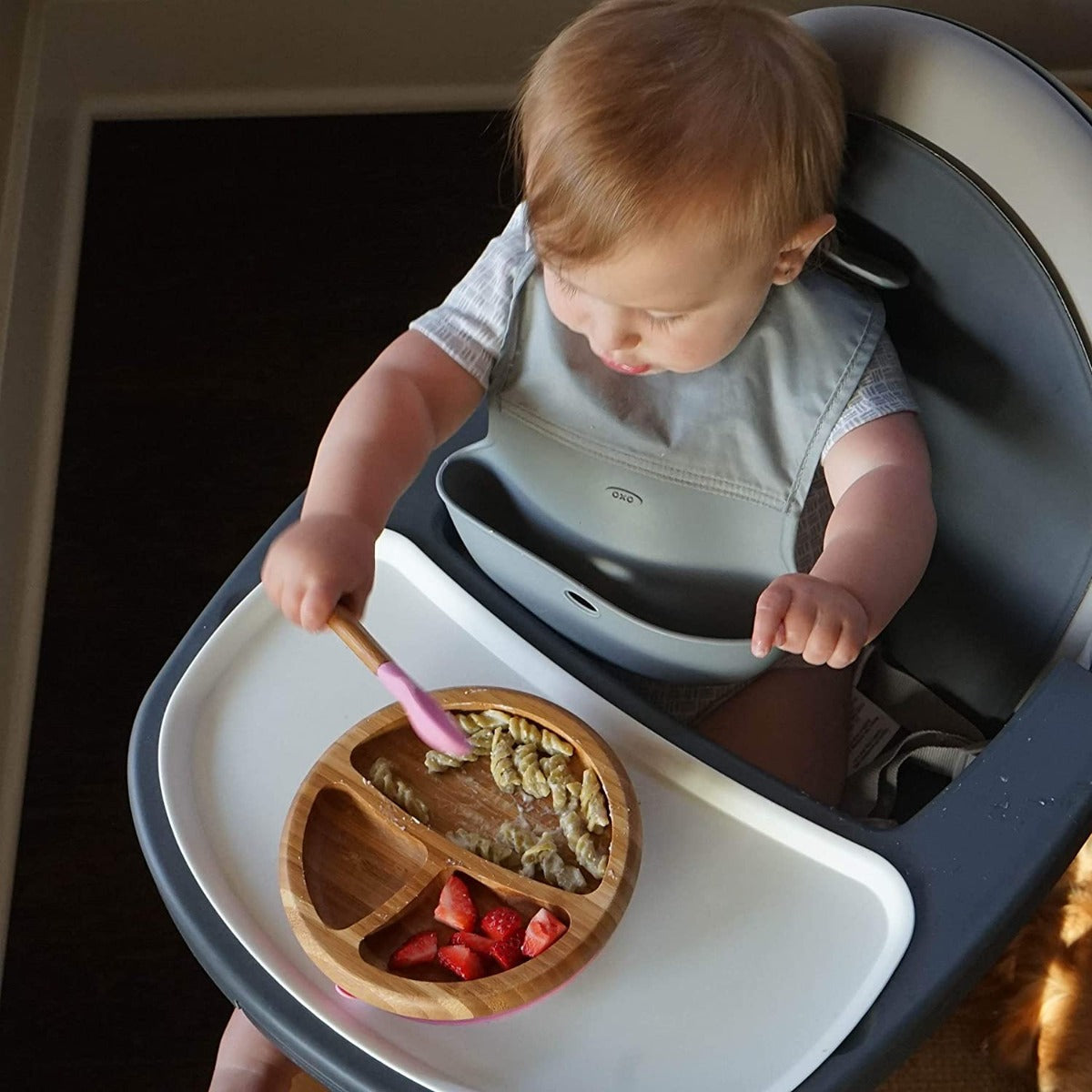 Avanchy Bamboo Suction Classic Plate + Spoon Pk Avanchy Yallatoys