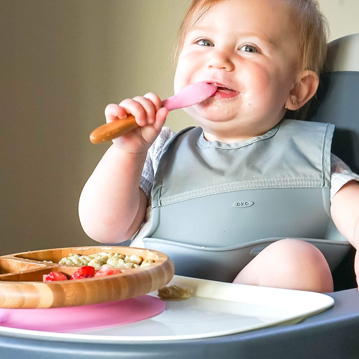 Avanchy Bamboo Suction Classic Plate + Spoon Pk Avanchy Yallatoys