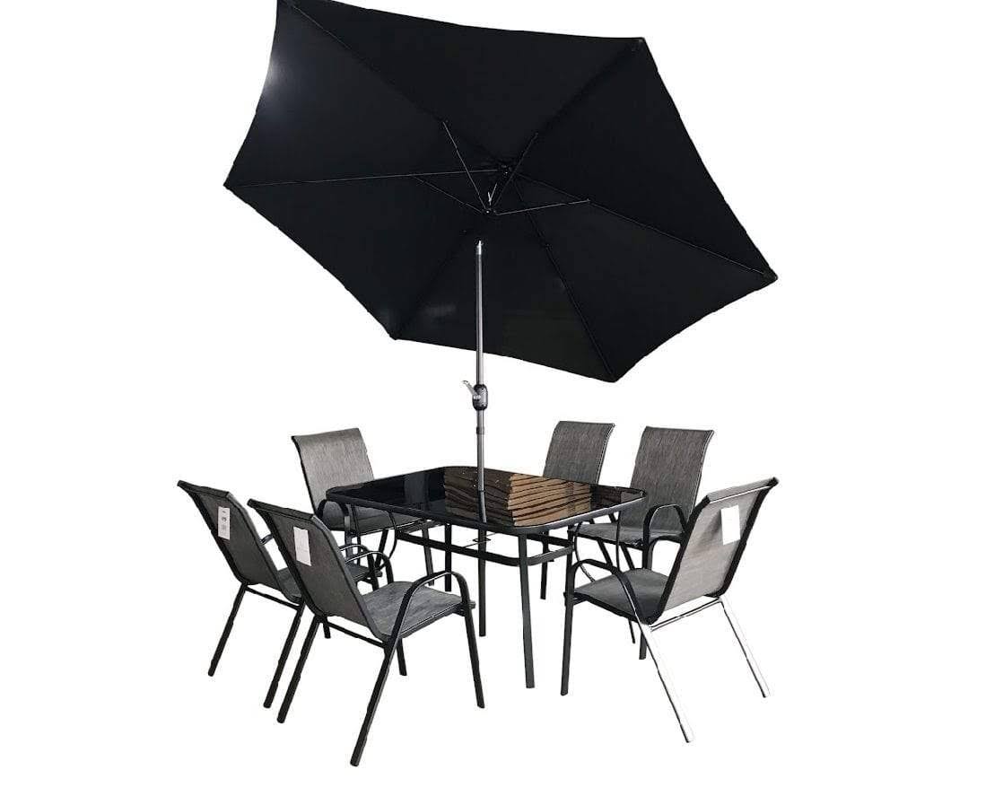Buy Campro 6 Person Patio Set Black Premium | Yallatoys.com