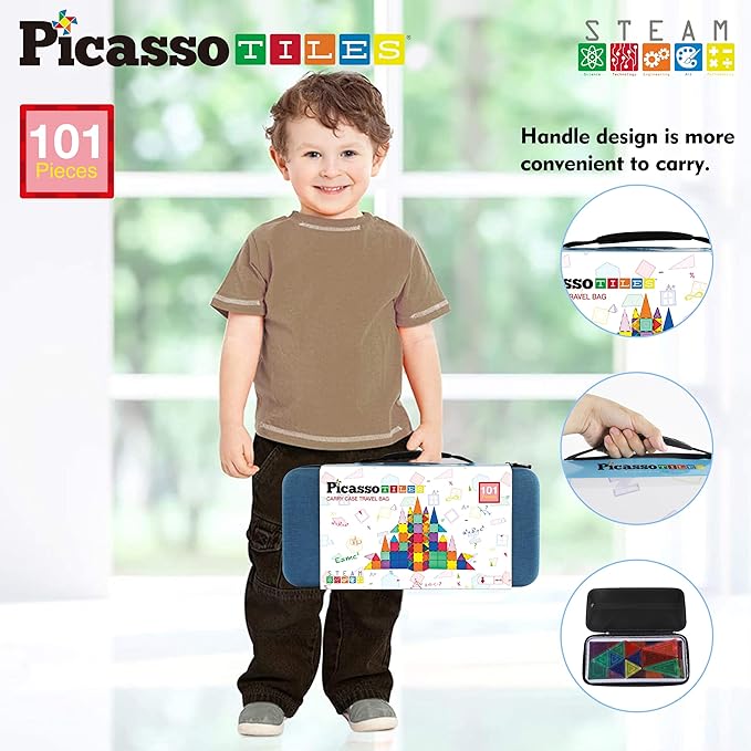 Buy Picasso Tiles Magnetic Tile Building Block Classic 101 Piece Playset | Yallatoys.com