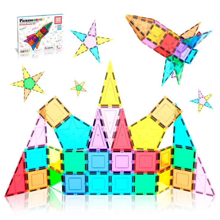 Buy Picasso Tiles Magnetic Rocket Booster Theme 32pcs | Yallatoys.com