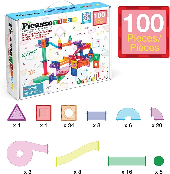 Buy PicassoTiles Marble Run Building Blocks 100pcs | Yallatoys.com