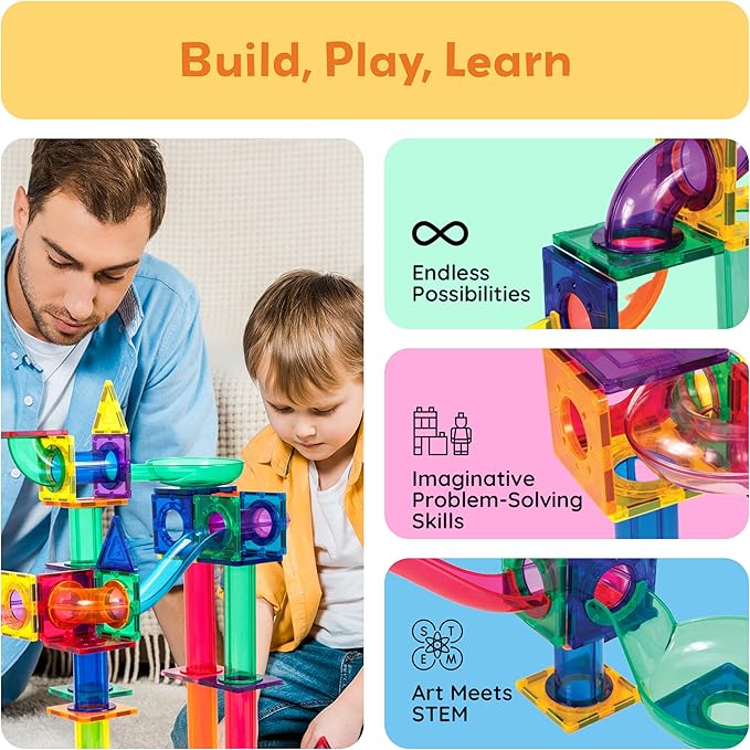 Buy PicassoTiles Marble Run Building Blocks 100pcs | Yallatoys.com