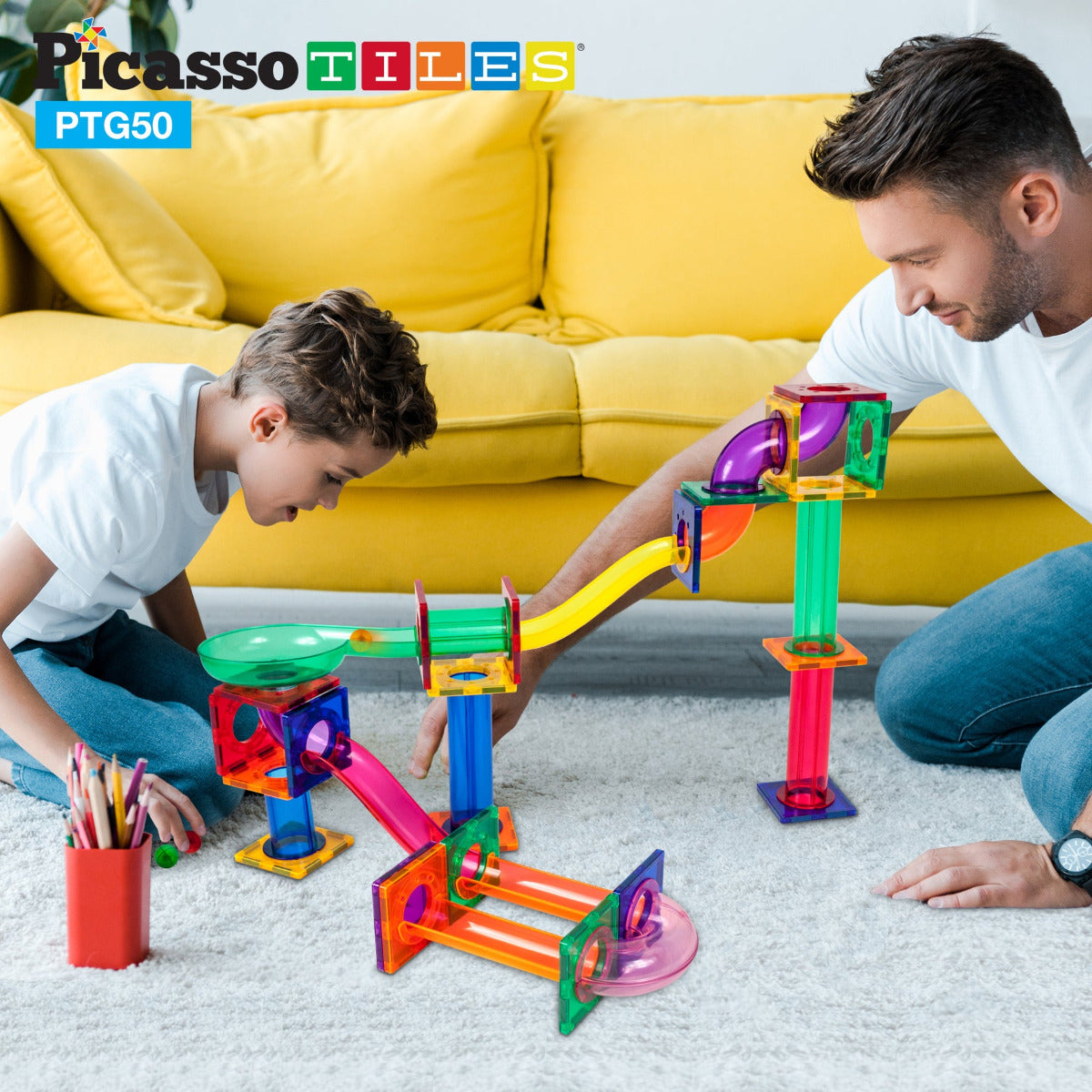 Buy Picasso Tiles Marble Run Building Blocks Set 50pcs | Yallatoys.com