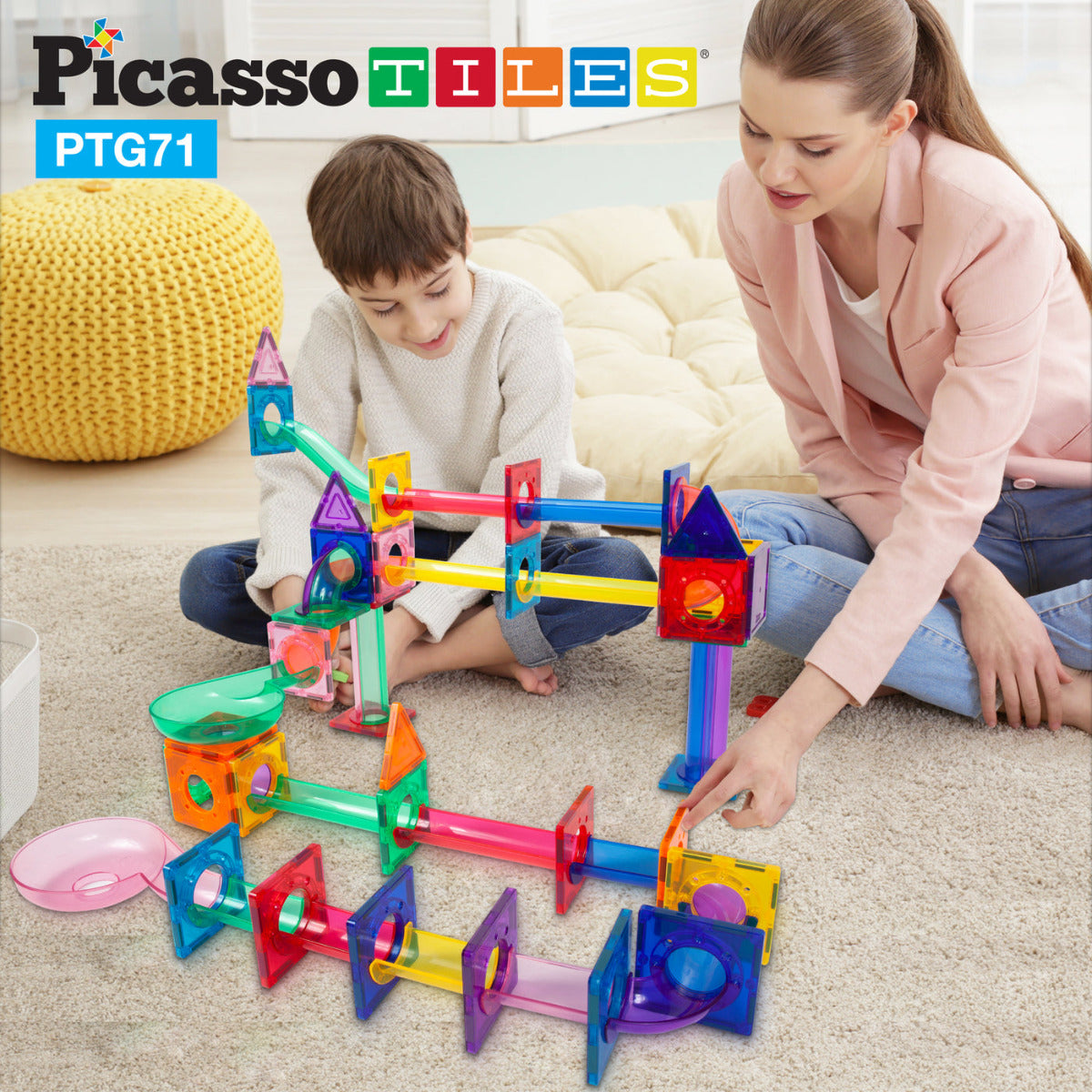 Buy Picasso Tiles Magnetic Marble Run 71pcs | Yallatoys.com