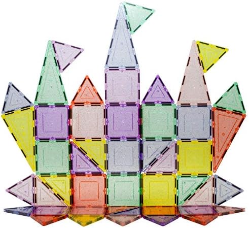 Buy Picasso Tiles Magnetic Tiles Building Set with Glitter Tiles 48pcs | Yallatoys.com