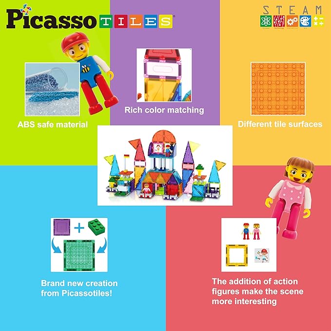 Buy Picasso Tiles Magnetic Brick Tile and Magnetic Tile Combo Set 333pcs | Yallatoys.com