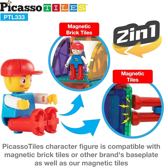 Buy Picasso Tiles Magnetic Brick Tile and Magnetic Tile Combo Set 333pcs | Yallatoys.com