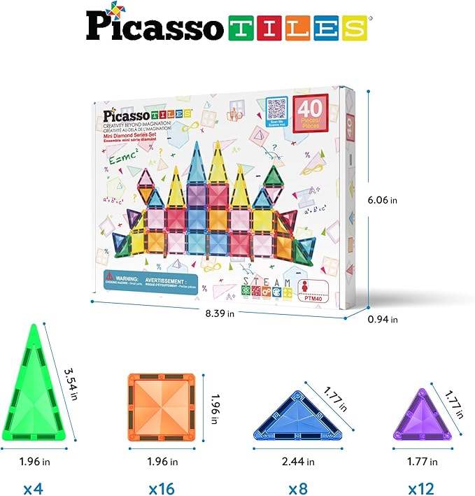 Buy Picasso Tiles Mini Diamond Travel Size 40pcs | Yallatoys.com