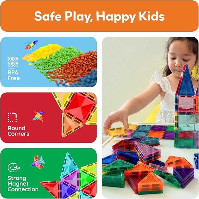 Buy Picasso Tiles Mini Size Magnetic Tiles 80pcs | Yallatoys.com