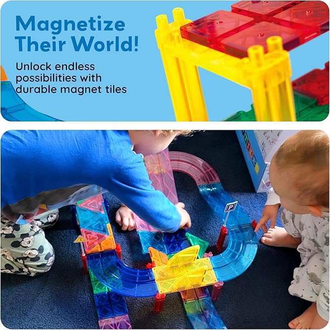 Buy Picasso Tiles Magnetic Race Car Track with Trucks Building Set 30pcs | Yallatoys.com