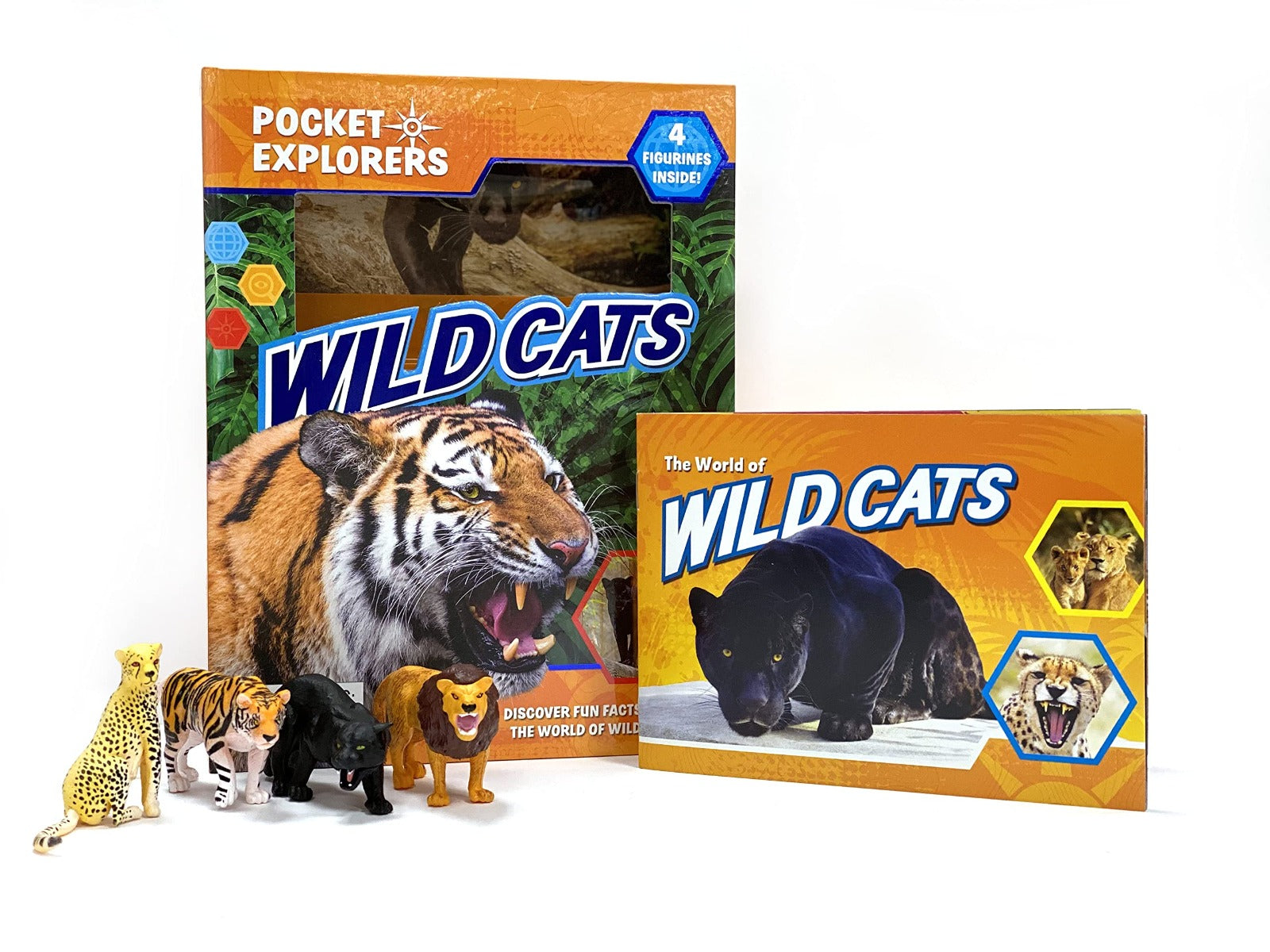 Buy Phidal Wild Cats Pocket Explorers with 4 Figurines and Fact Book | Yallatoys.com