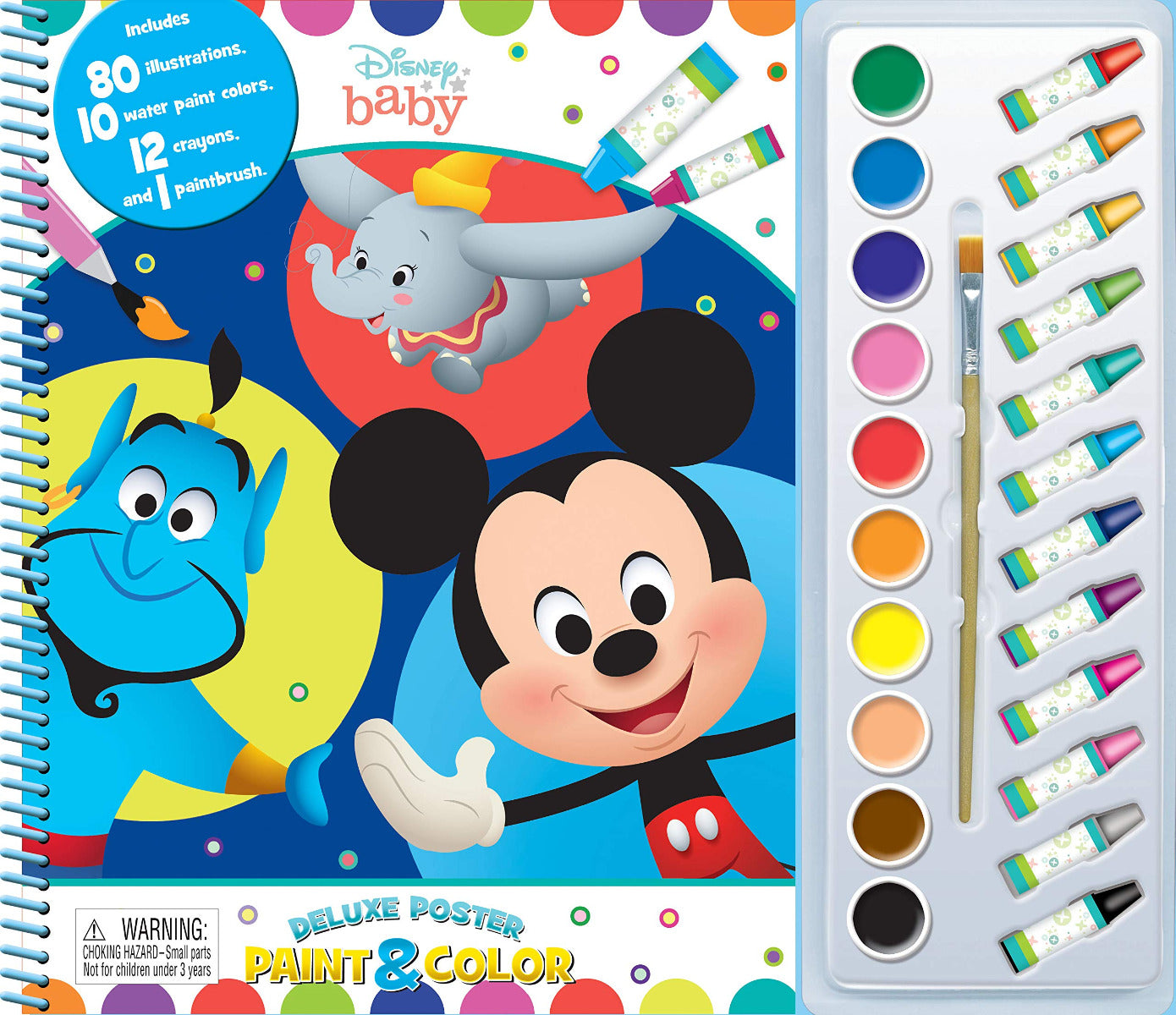 Buy Phidal Disney Baby Deluxe Poster Paint & Color with 80 Coloring Pages | Yallatoys.com