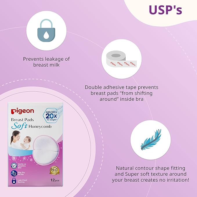 Pigeon Breast Pads Honeycomb 12Pcs Pack Pigeon Yallatoys