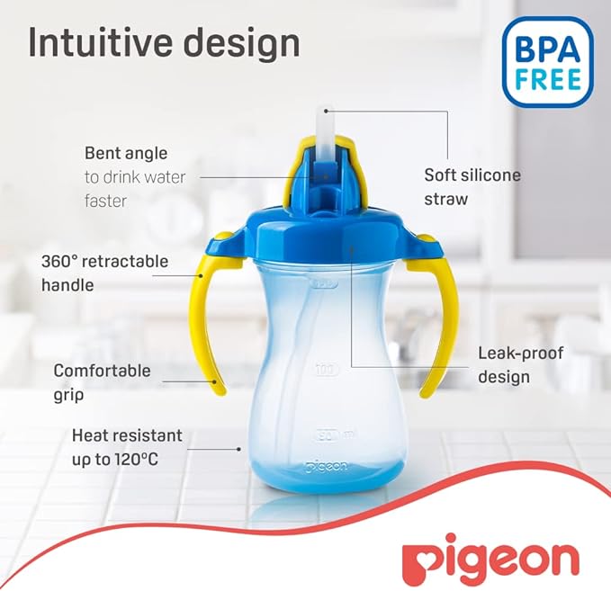 Pigeon Petite Hanging Type Straw Bottle 150ml Blue Pigeon Yallatoys