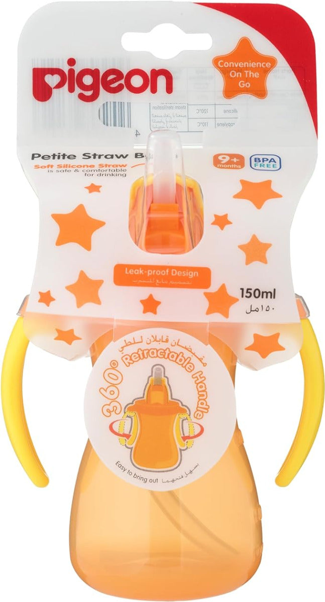 Pigeon Petite Hanging Type Straw Bottle 150ml Orange Pigeon Yallatoys
