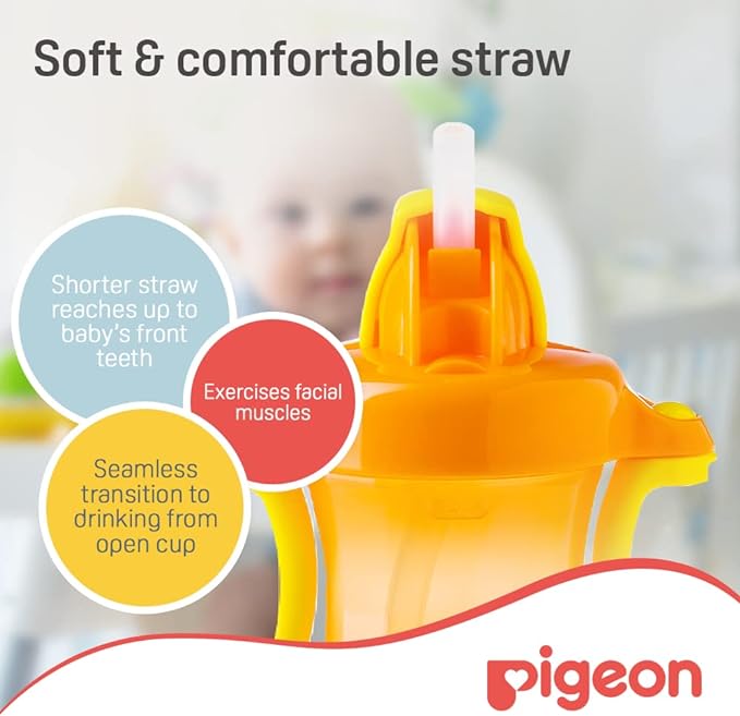 Pigeon Petite Hanging Type Straw Bottle 150ml Orange Pigeon Yallatoys