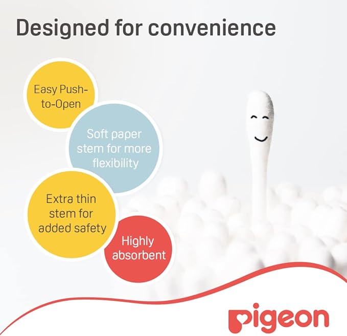 Pigeon Cotton Swabs Soft Paper 100 PCS Pigeon Yallatoys