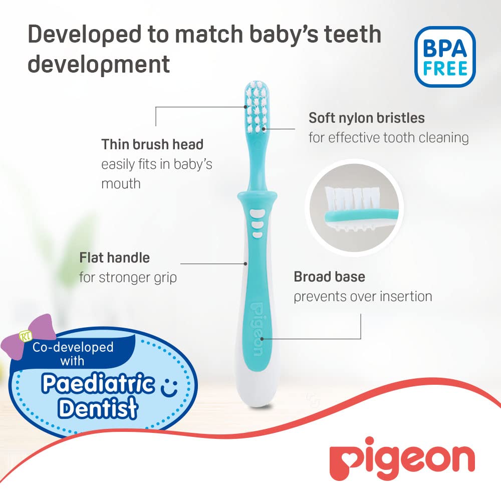 Pigeon Baby Training Toothbrush Lesson 3 Green Pigeon Yallatoys