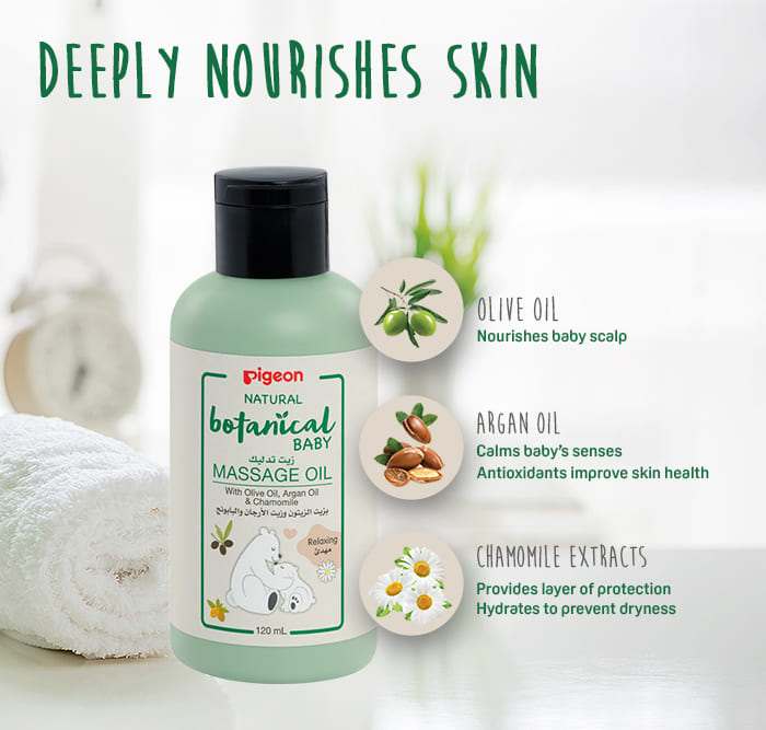 Pigeon Natural Botanical Baby Massage Oil 120ml Pigeon Yallatoys