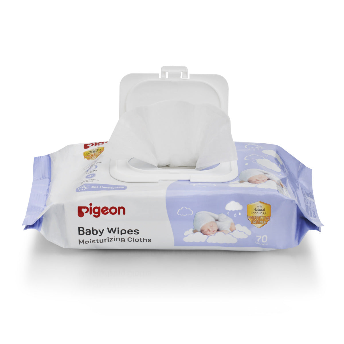 Pigeon Baby Wipes Moisturizing Cloths 70 Sheets with Lanolin Pigeon Yallatoys
