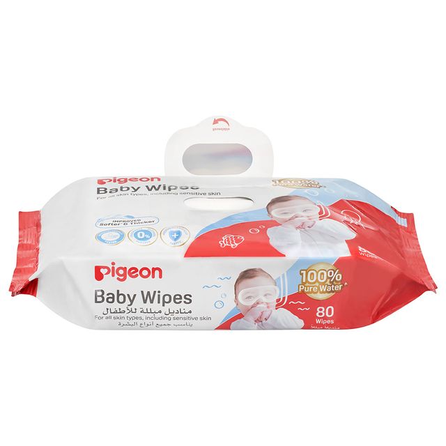Pigeon Fliptop Baby Water Wipes 80 Sheets Pigeon Yallatoys