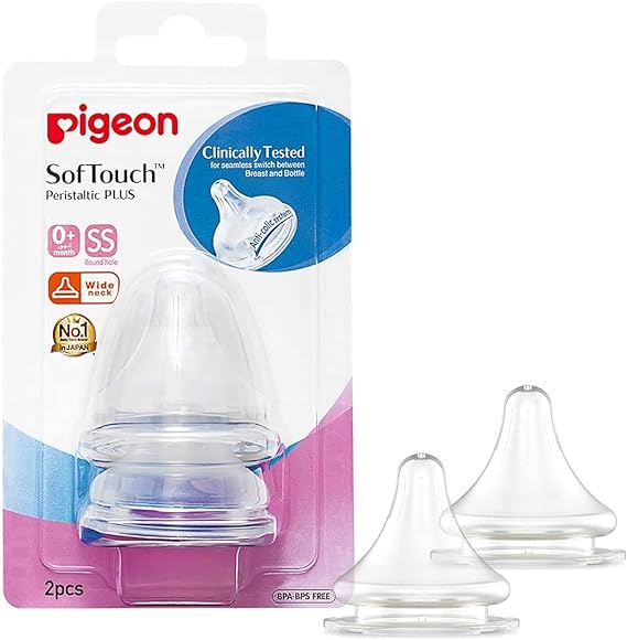Pigeon Wide Neck Peristaltic Plus Nipple SS 2pc Blister Pigeon Yallatoys