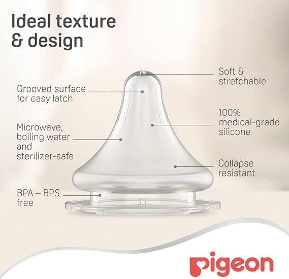 Pigeon Wide Neck Peristaltic Plus Nipple SS 2pc Blister Pigeon Yallatoys