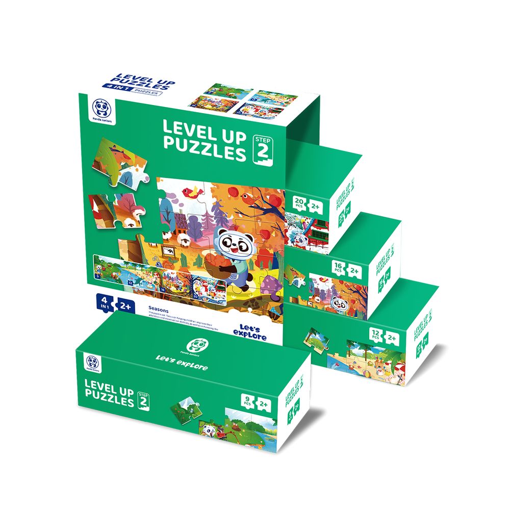 Buy Panda Juniors Level Up 4 in 1 Jigsaw Puzzle Step2 Seasons | Yallatoys.com