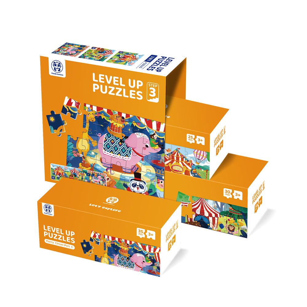 Buy Panda Juniors Level Up 3 in 1 Jigsaw Puzzle Step3 Merry Circus | Yallatoys.com