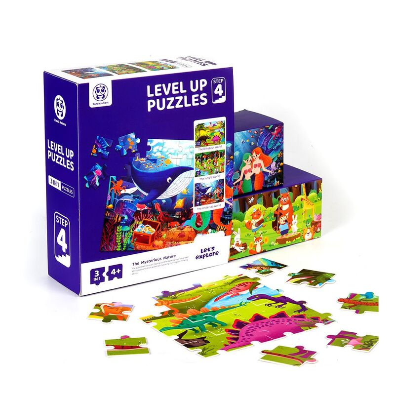 Buy Panda Juniors Level Up 3 in 1 Jigsaw Puzzle Step4 The Mysterious Nature | Yallatoys.com