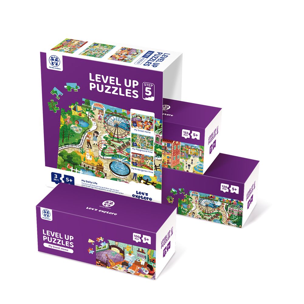 Buy Panda Juniors Level Up 3 in 1 Jigsaw Puzzle Step5 My Daily Life | Yallatoys.com