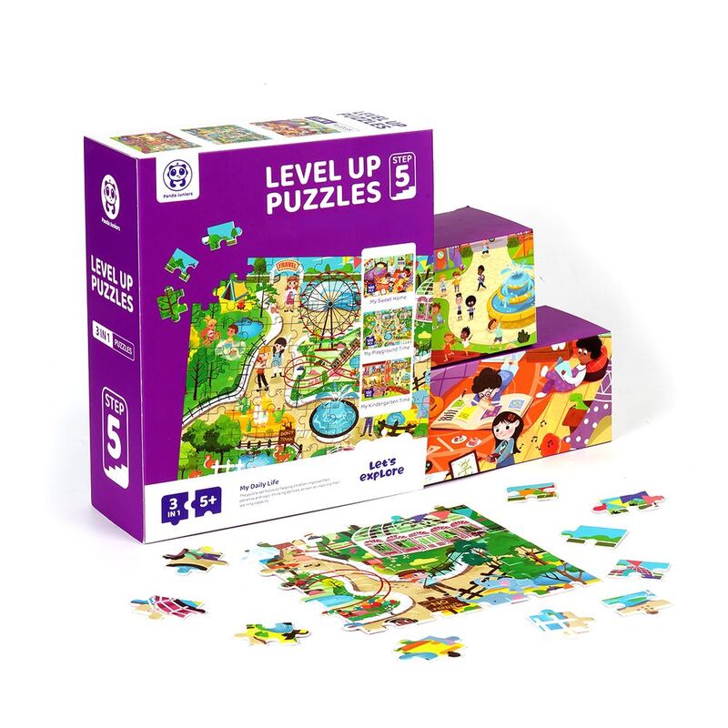 Buy Panda Juniors Level Up 3 in 1 Jigsaw Puzzle Step5 My Daily Life | Yallatoys.com