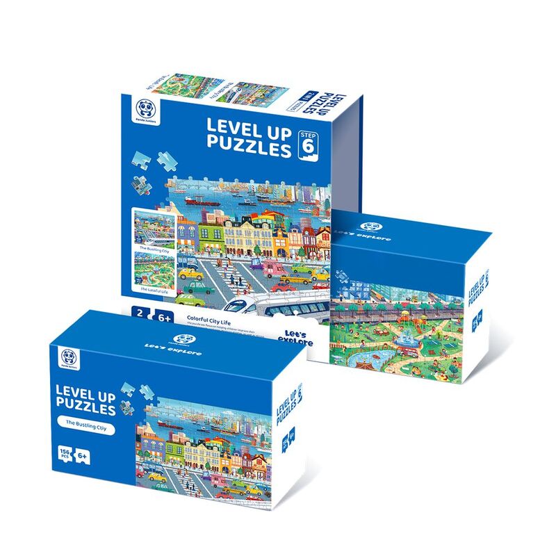 Buy Panda Juniors Level Up 2 in 1 Jigsaw Puzzle Step6 Colorful City Life | Yallatoys.com