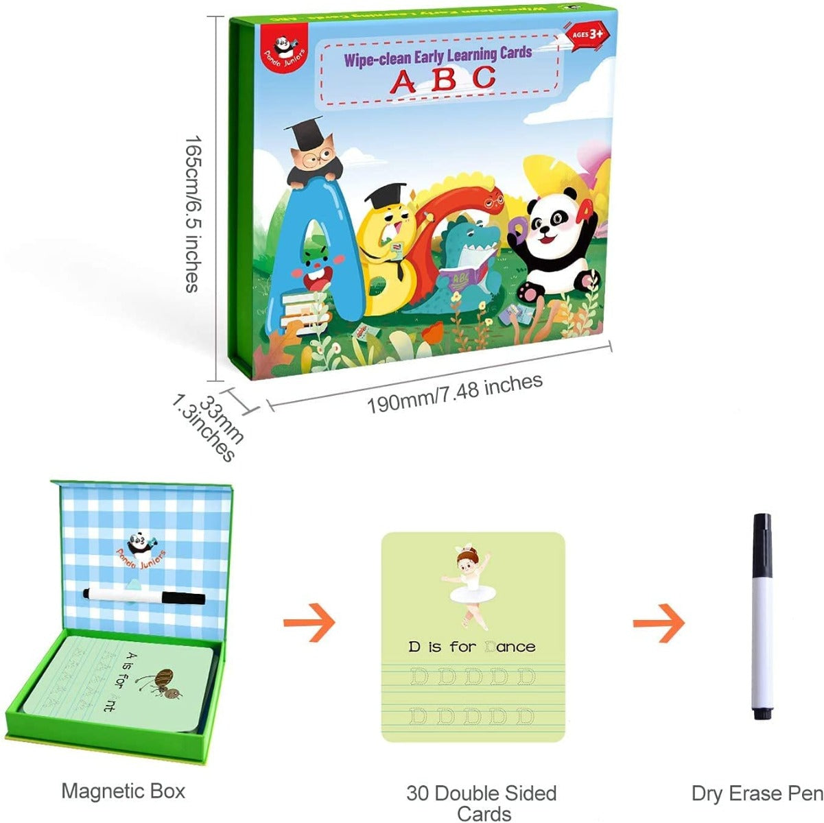 Buy Panda Juniors ABC Wipe Clean Early Learning Cards Activity Pads | Yallatoys.com