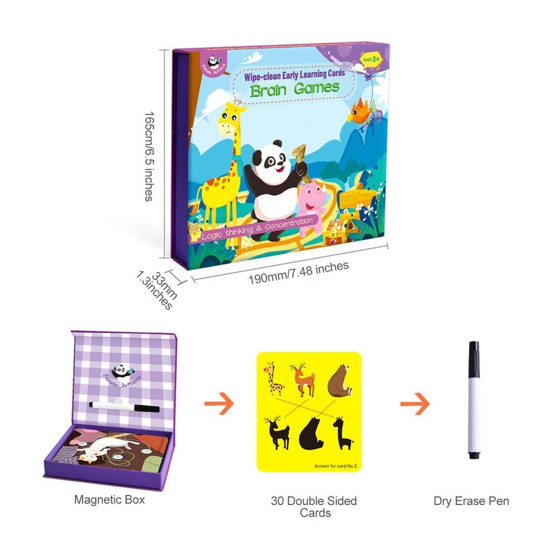 Buy Panda Juniors Wiple Clean Early Learning Cards Brain Games | Yallatoys.com