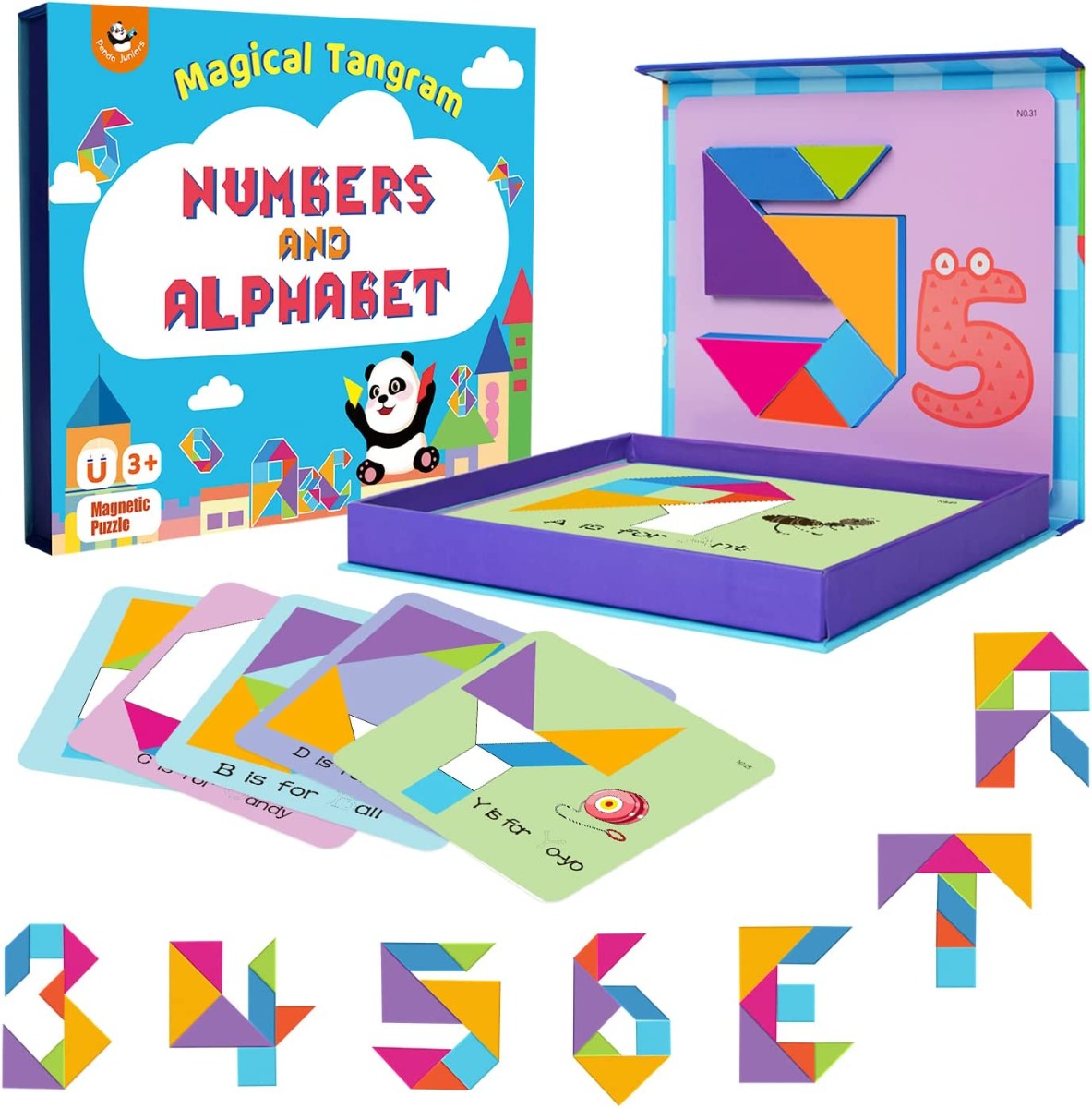 Buy Panda Juniors Tangram Puzzle Magnetic Tangram Geometric Shape Travel Games | Yallatoys.com