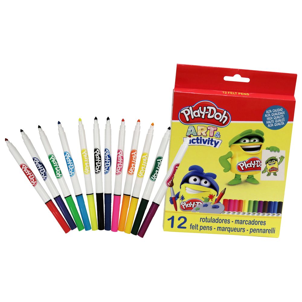 Buy Playdoh 12 Colors Felt Tip Pen In Paper Box | Yallatoys.com