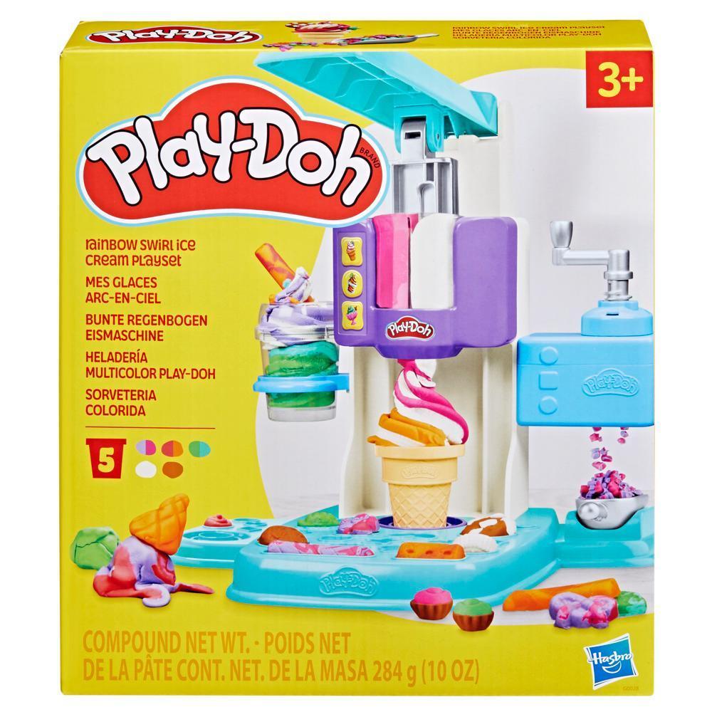 Buy Play doh rainbow swirl ice cream playset with 7 pretend play kitchen accessories | Yallatoys.com