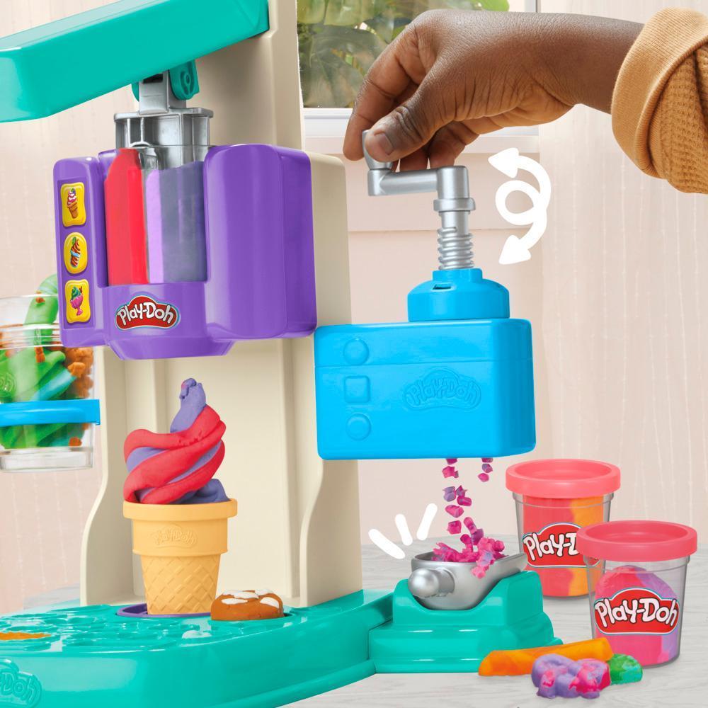 Buy Play doh rainbow swirl ice cream playset with 7 pretend play kitchen accessories | Yallatoys.com