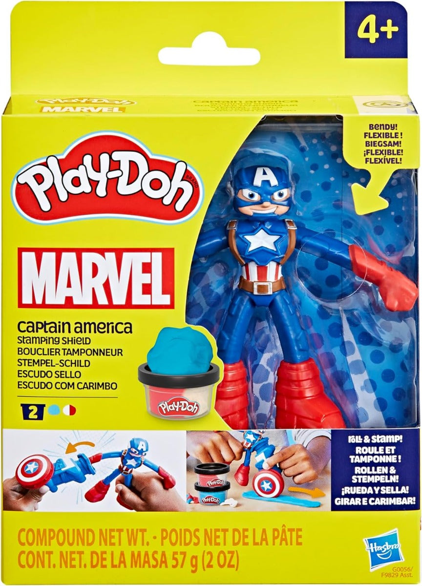 Buy Play doh marvel captain america stamping shield with bendy action figure | Yallatoys.com