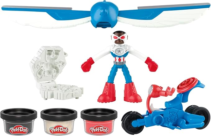 Buy Play Doh Marvel Captain America Moto Slicer Playset With Bendy Action Figure | Yallatoys.com