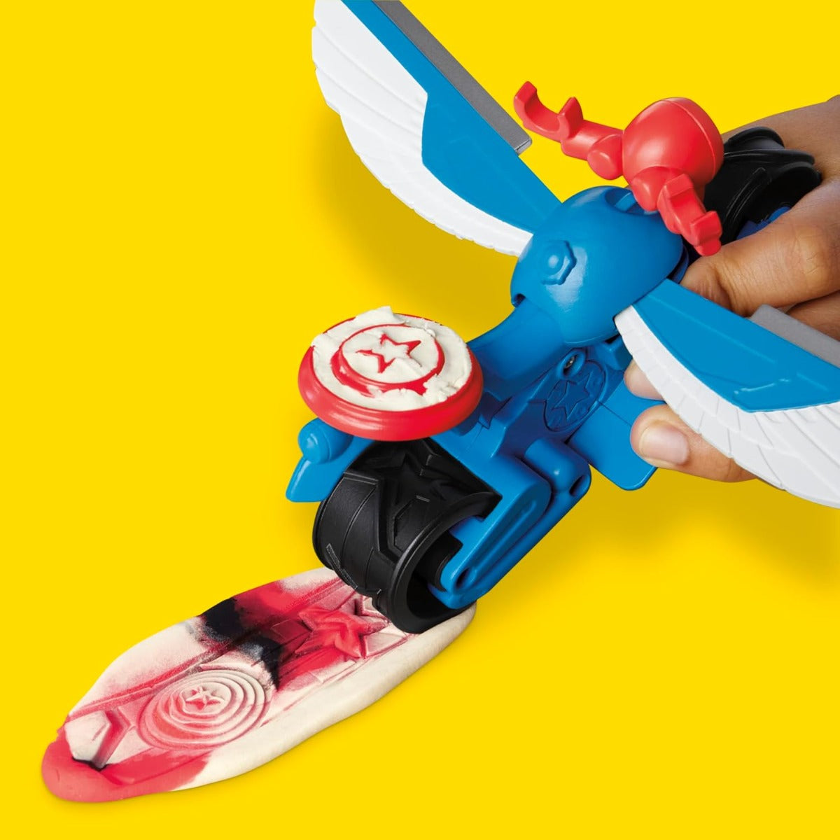 Buy Play Doh Marvel Captain America Moto Slicer Playset With Bendy Action Figure | Yallatoys.com