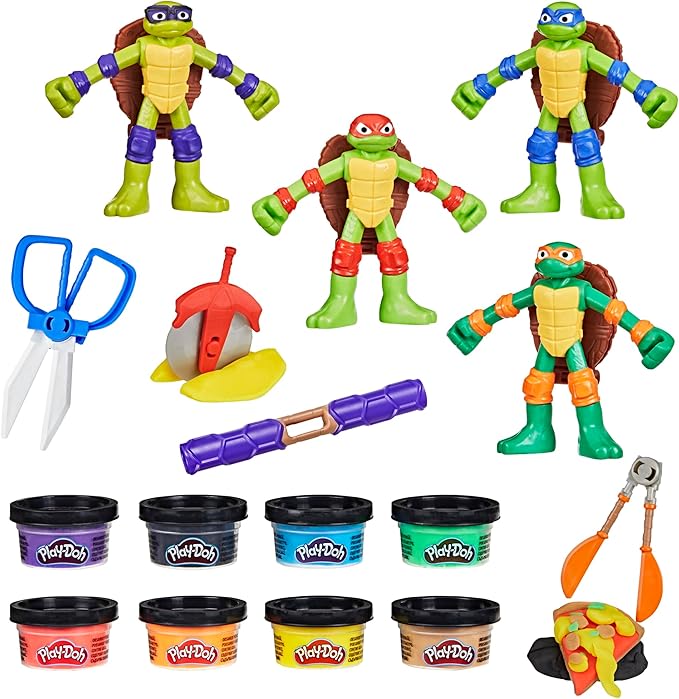 Buy Play Doh Teenage Mutant Ninja Turtles Cowabunga Creations Bendy 4 Inch Action Figures Set | Yallatoys.com