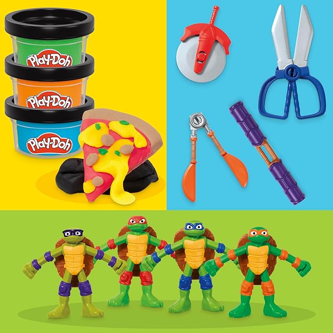 Buy Play Doh Teenage Mutant Ninja Turtles Cowabunga Creations Bendy 4 Inch Action Figures Set | Yallatoys.com