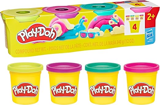 Buy Play Doh Pack of 4 Bright Colours 85g | Yallatoys.com