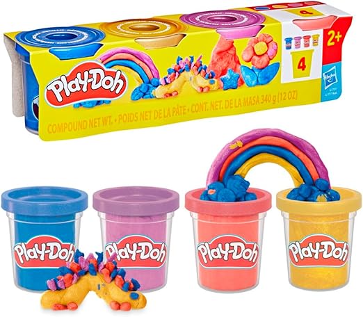 Buy Play Doh Pack of 4 Shimmer Clay | Yallatoys.com
